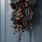 Glitzhome® 28"H Halloween Black Rose and Berry Swag with Hanger